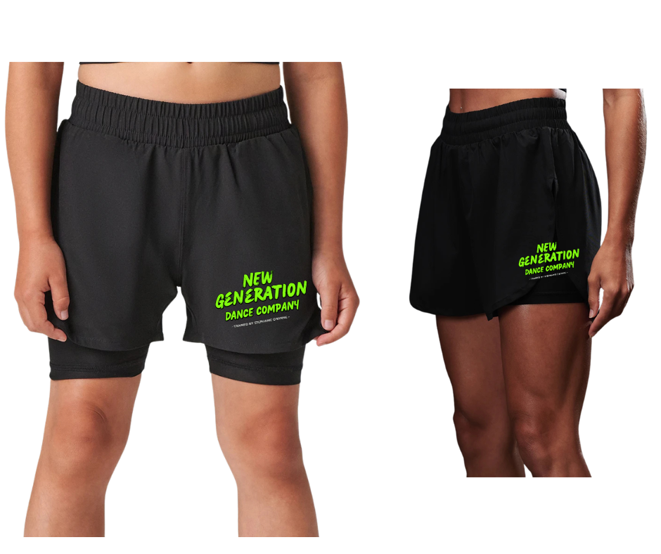 New Generation Dance Company Kids Double Layer Sports Shorts