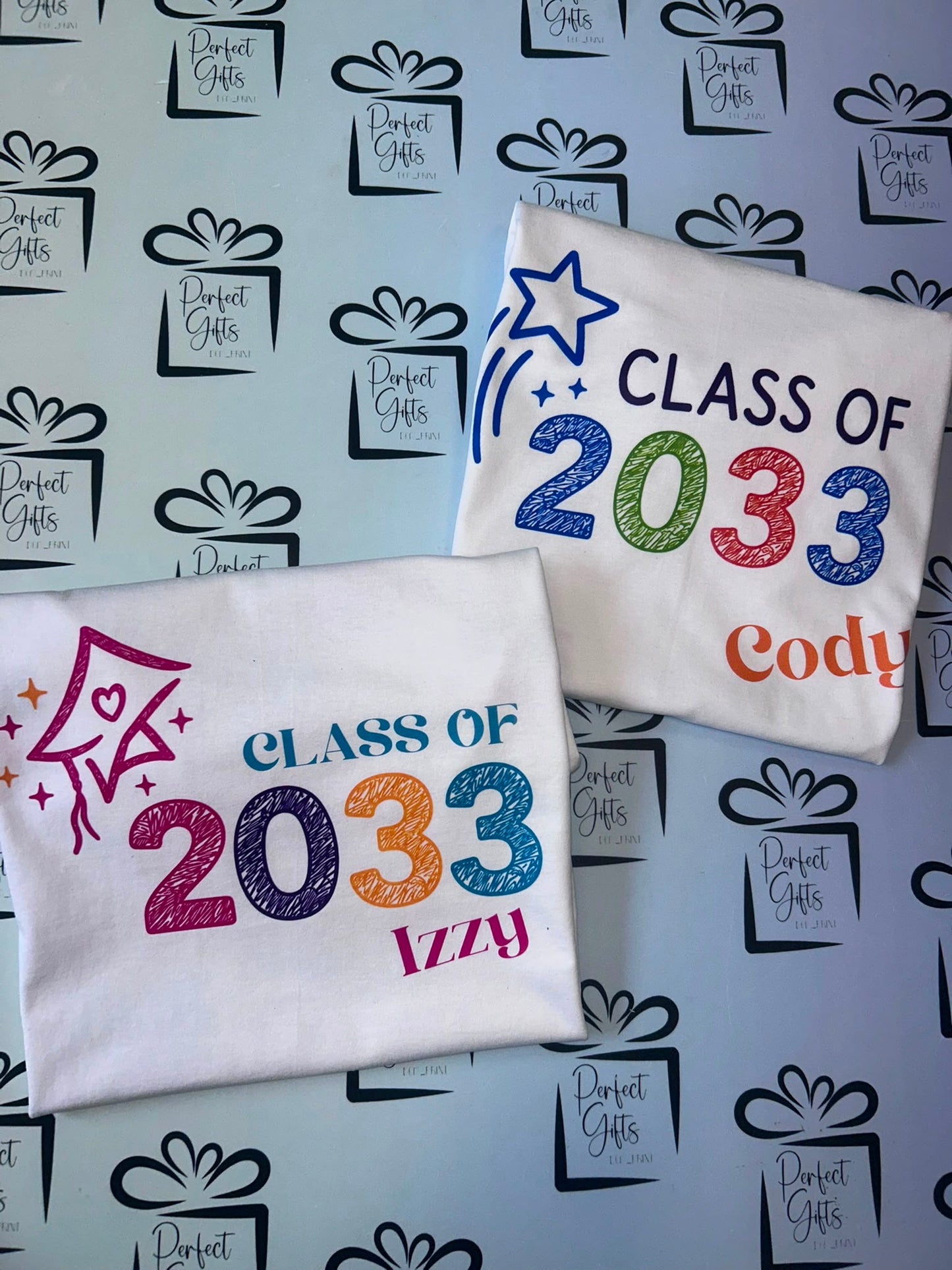 Personalised Grow With Me School T-Shirt | Primary 1–7 Handprint Keepsake | Class of 2033