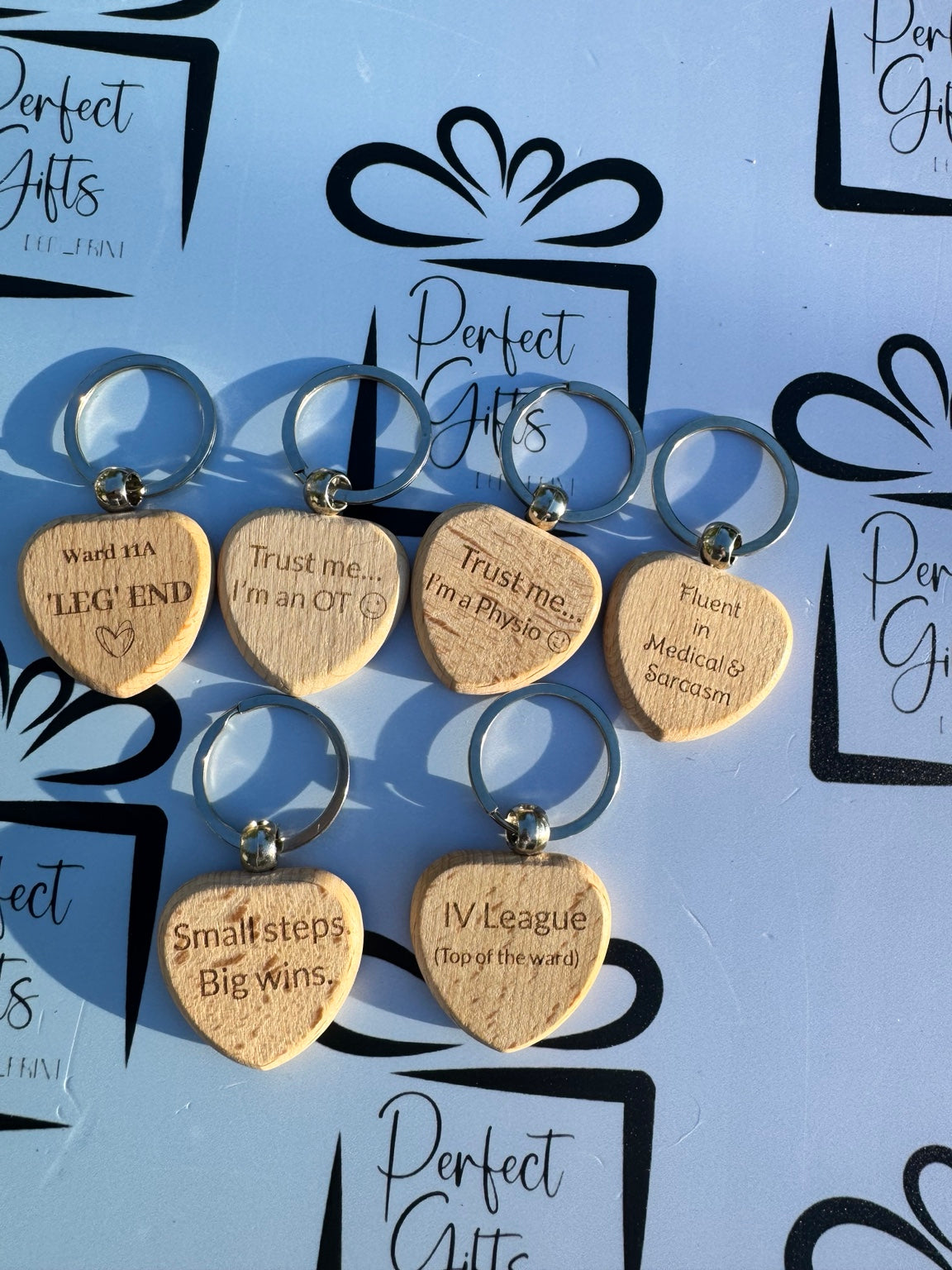 Personalised Wooden Engraved Keyrings | Custom Names, Quotes & Logos
