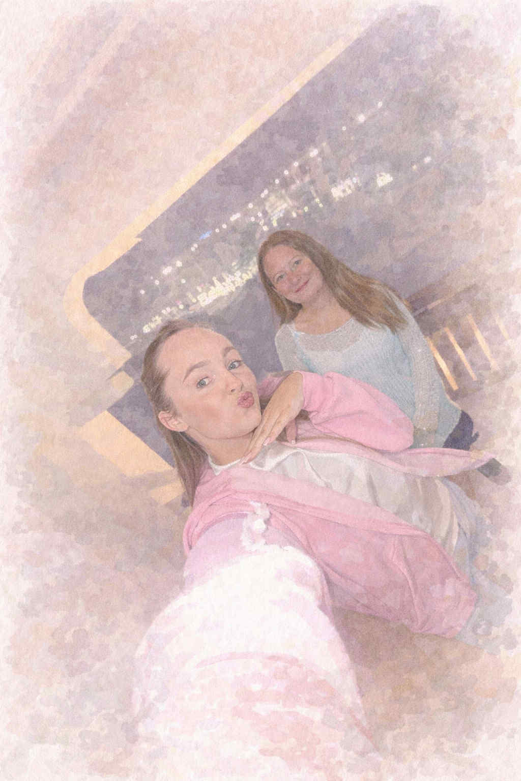 Personalised watercolour effect  illustration- Digital Download