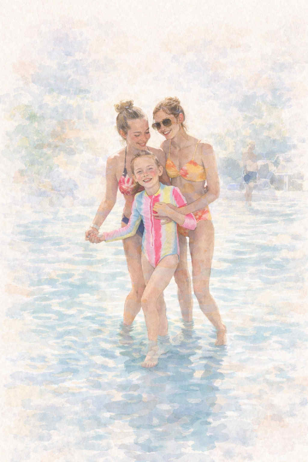 Personalised watercolour effect  illustration- Digital Download