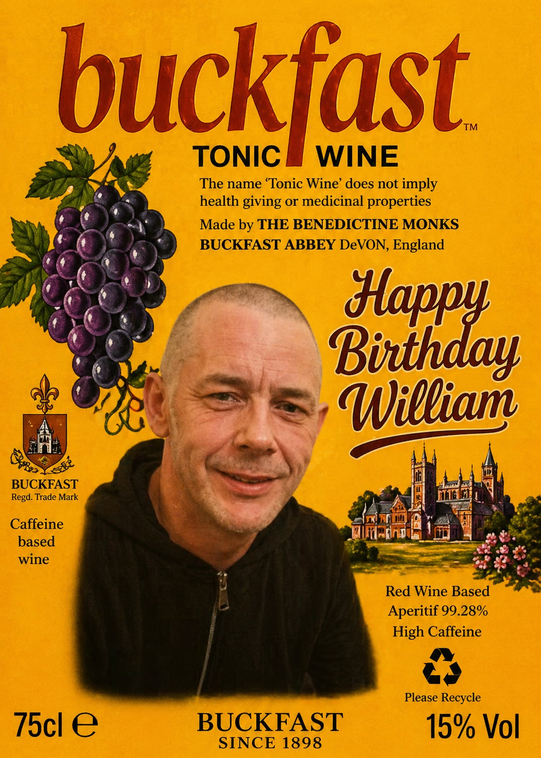 Personalised Buckfast style label- Birthday, Stag do & funny gift Label