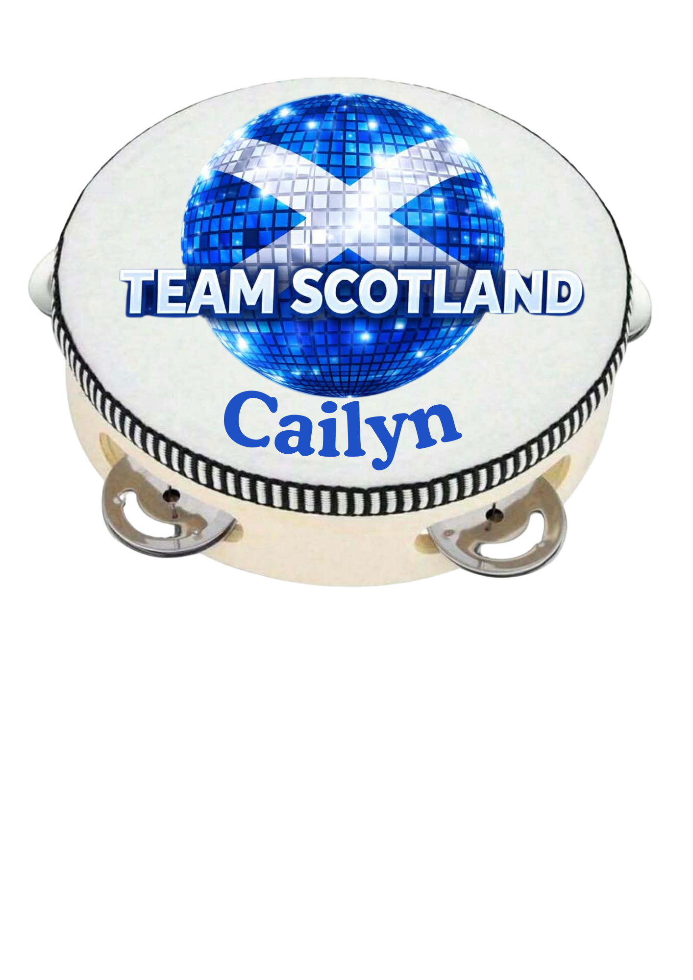 Personalised Eurodance Team Tambourine – Custom Name Dance Competition Accessory