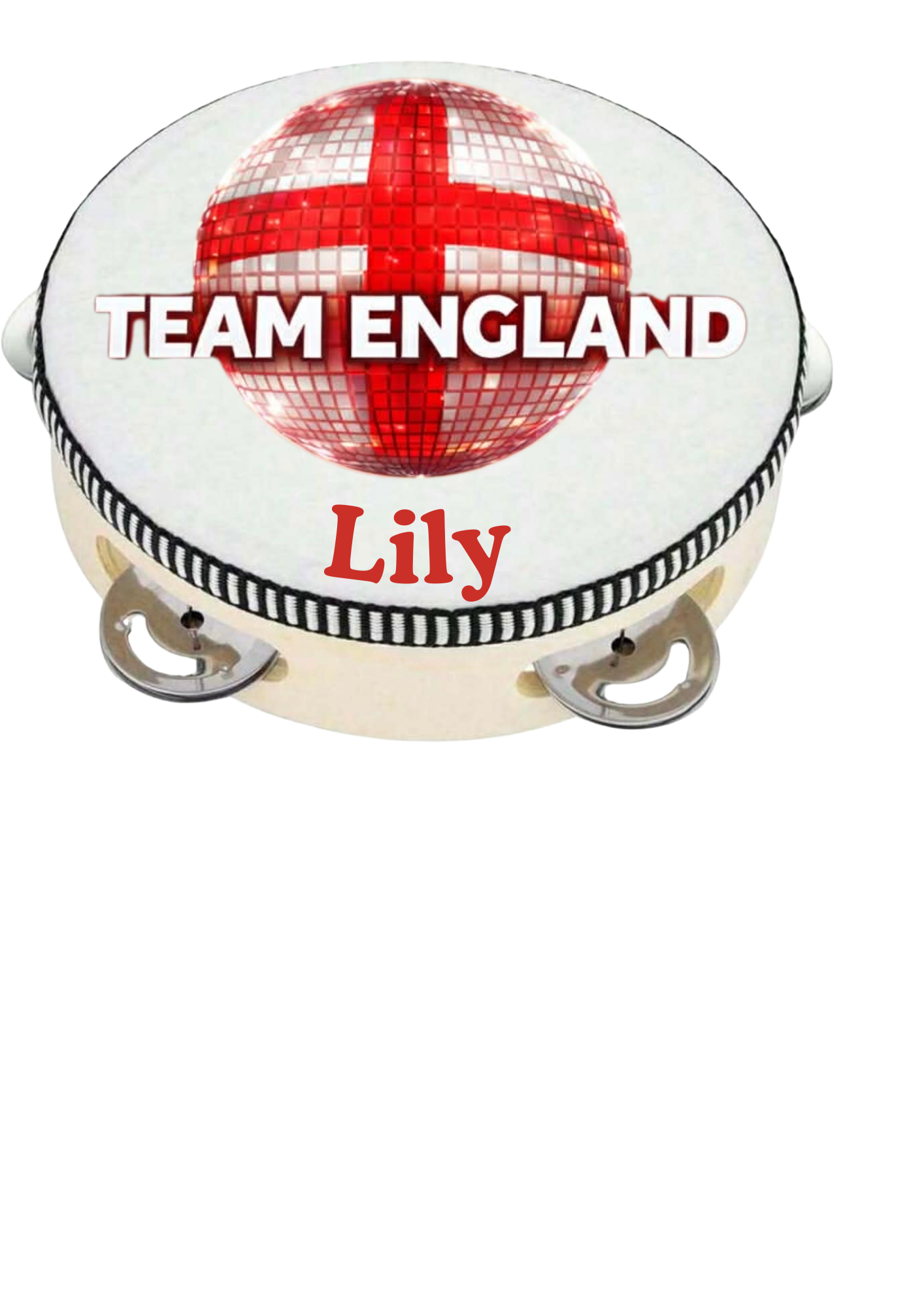 Personalised Eurodance Team Tambourine – Custom Name Dance Competition Accessory