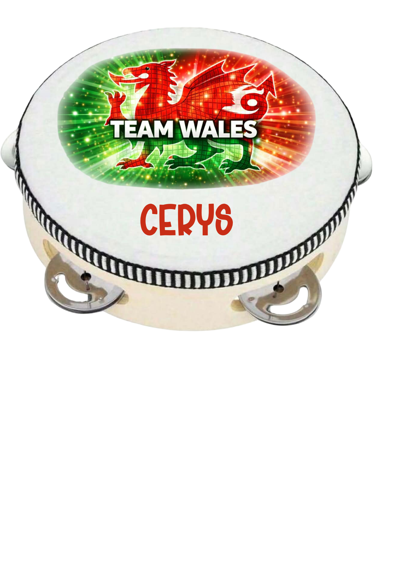 Personalised Eurodance Team Tambourine – Custom Name Dance Competition Accessory