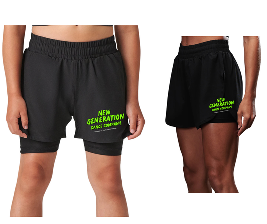 New Generation Dance Company Kids Double Layer Sports Shorts
