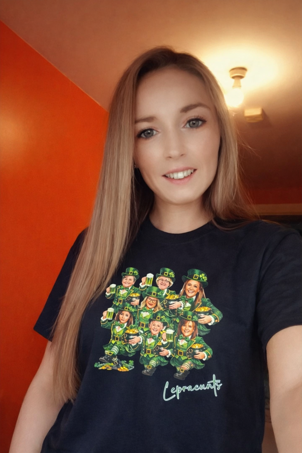 🍀 Personalised Leprechaun Group T-Shirt – Custom Faces St Patrick’s Day