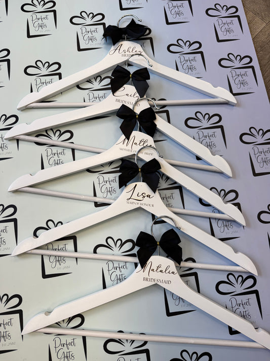 Personalised Bridal Party Hangers with Bow