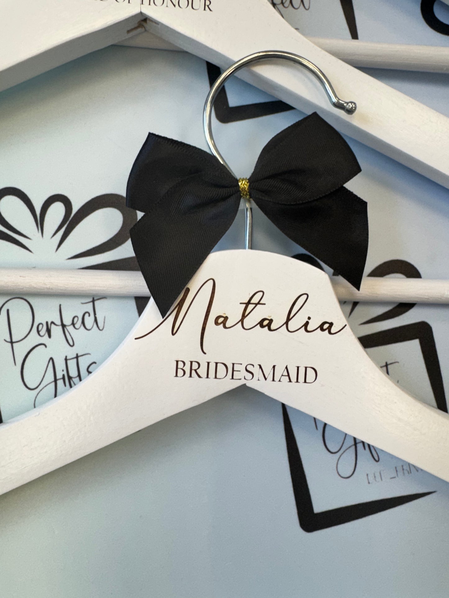 Personalised Bridal Party Hangers with Bow