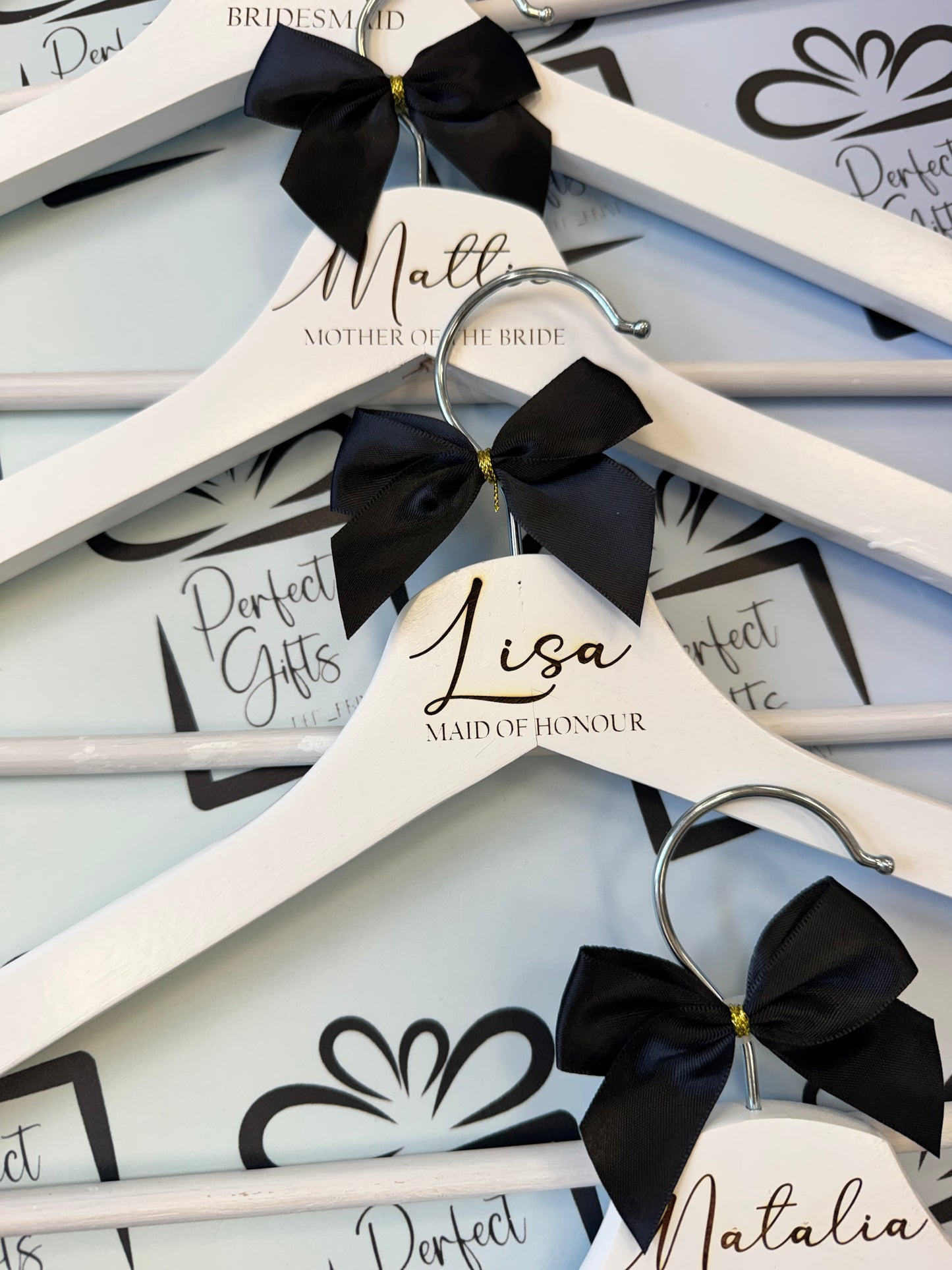 Personalised Bridal Party Hangers with Bow