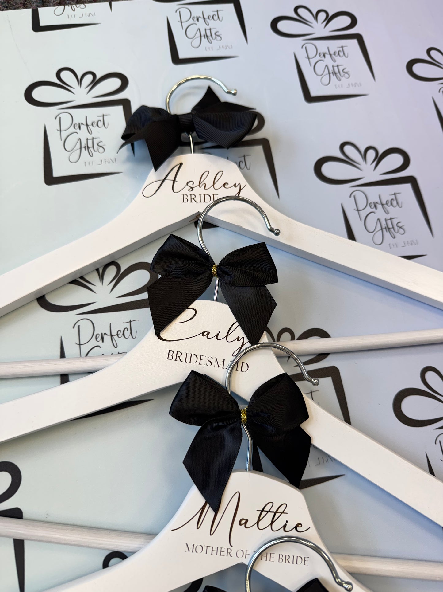 Personalised Bridal Party Hangers with Bow