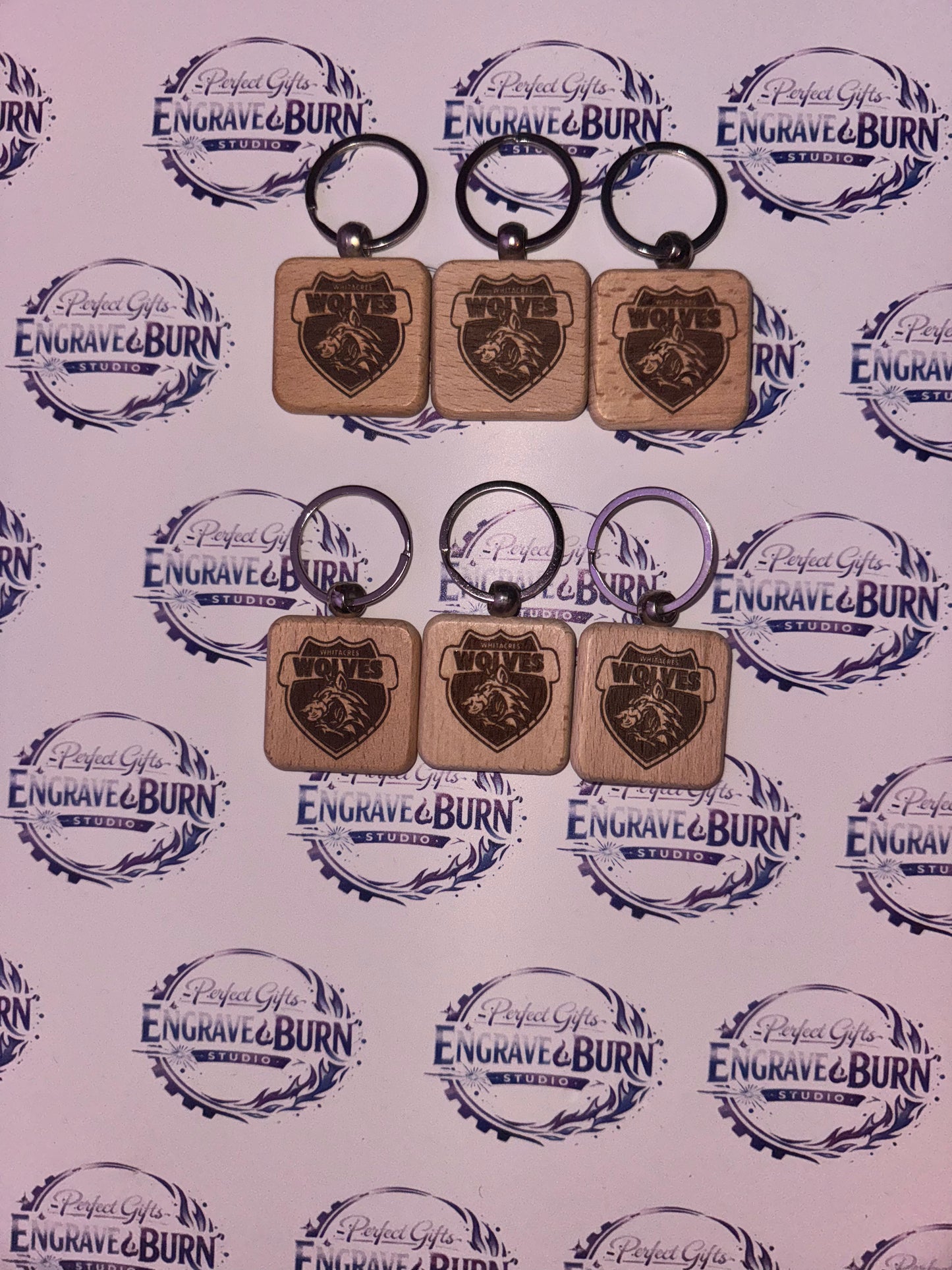 Personalised Wooden Engraved Keyrings | Custom Names, Quotes & Logos