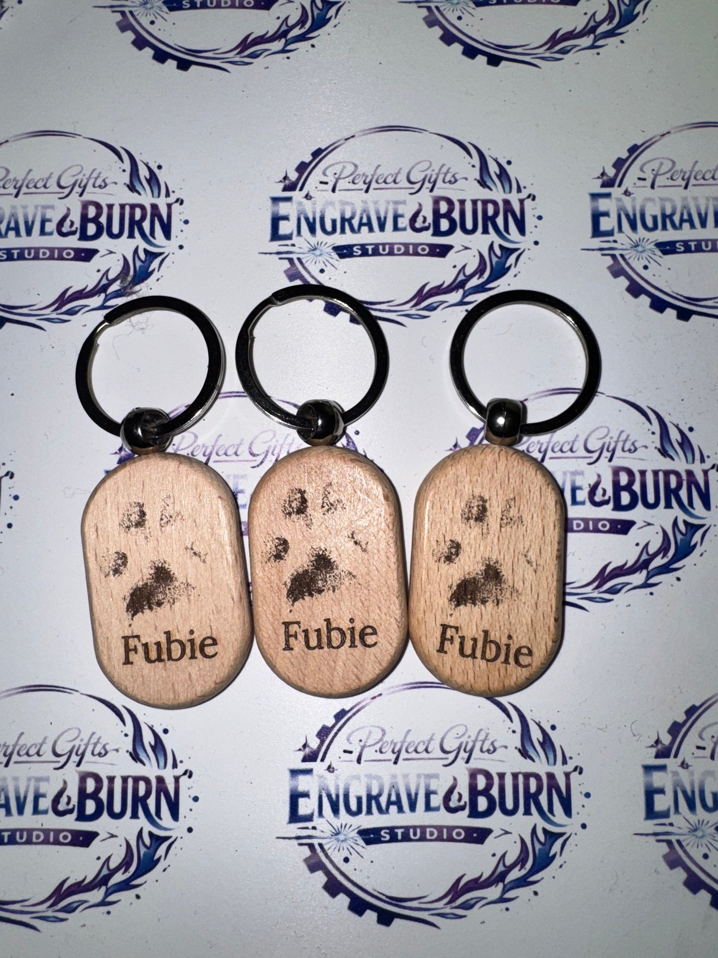 Personalised Wooden Engraved Keyrings | Custom Names, Quotes & Logos