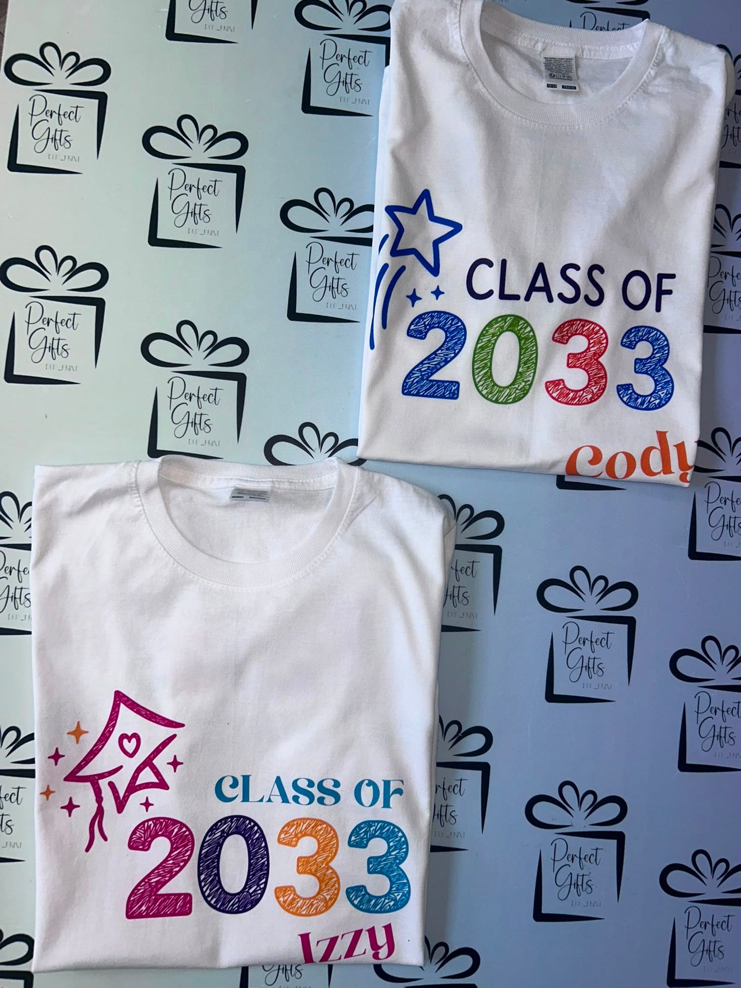 Personalised Grow With Me School T-Shirt | Primary 1–7 Handprint Keepsake | Class of 2033