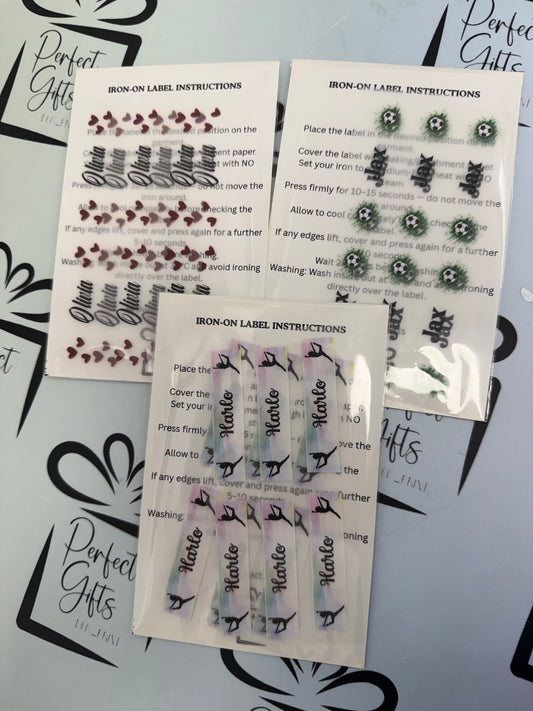 Personalised Iron-On Name Labels for School Uniform & Clothing