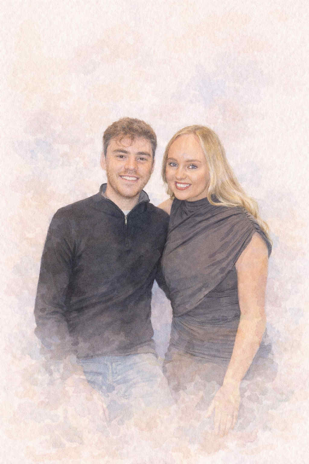 Personalised watercolour effect  illustration- Digital Download